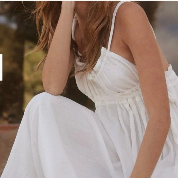 ✨NWT FREE PEOPLE C’EST BON MIDI WHITE SIZE LARGE - Picture 3 of 8